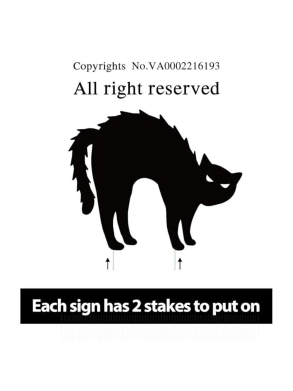 Halloween Decorations Outdoor 6ct Black Cat Decor Yard Signs with Stakes - Picture 4 of 7